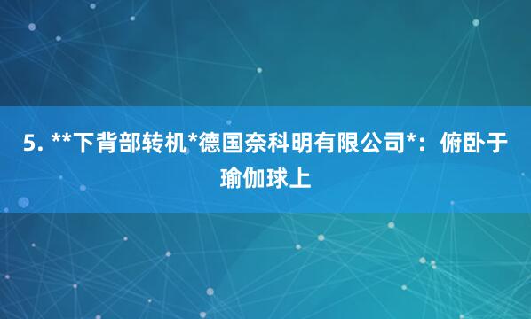 5. **下背部转机*德国奈科明有限公司*:俯卧于瑜伽球上